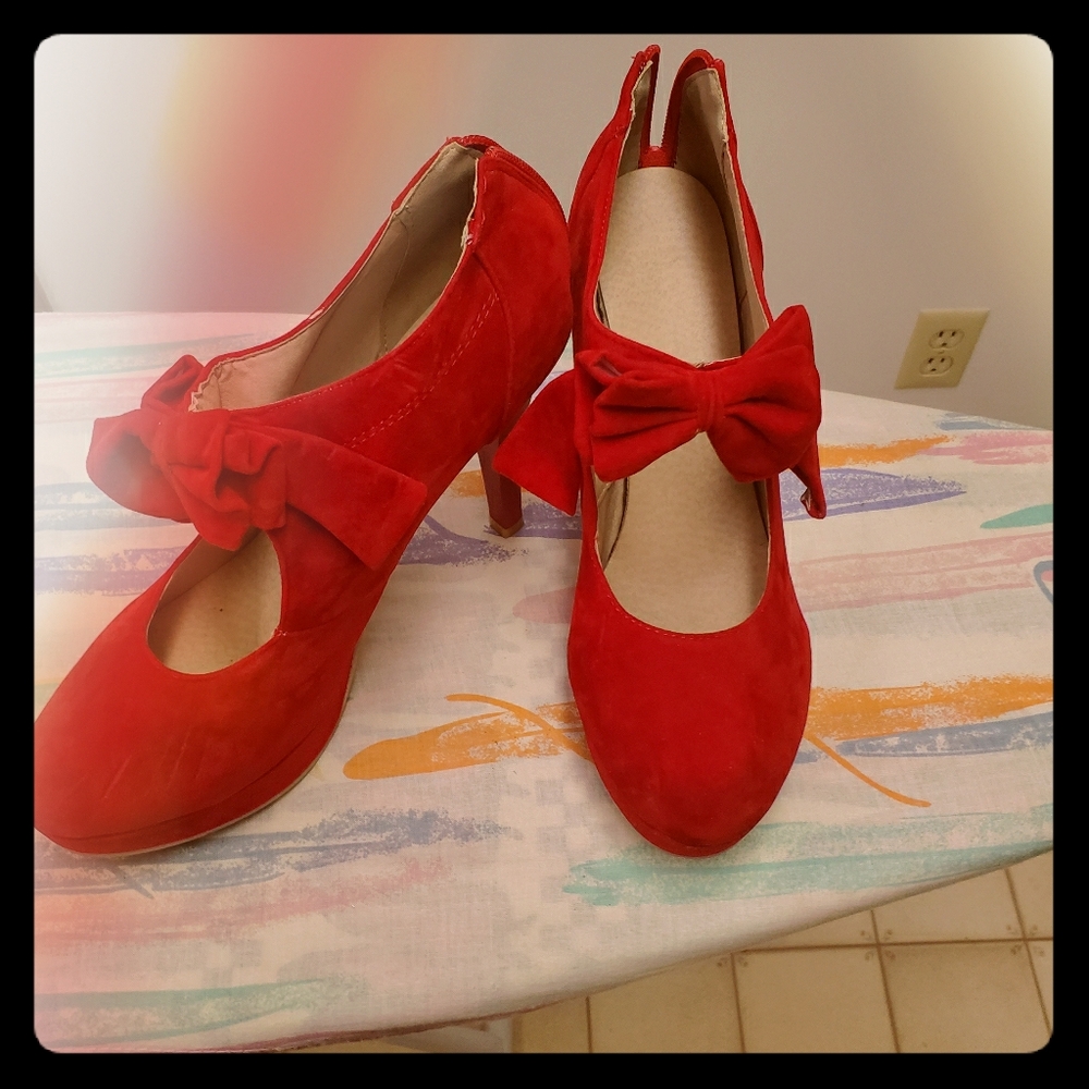 Red Heel Suade Shoes